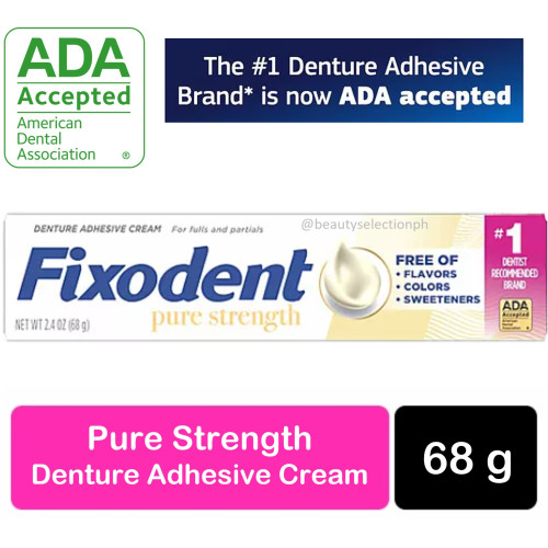 Fixodent Pure Strength Secure Denture Adhesive Cream 68g